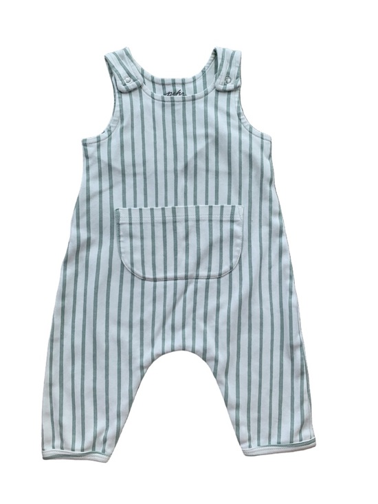 Pehr Other - Pehr Size 0-3 Months Cream Nautral Organic Cotton Stripe Overalls Romper